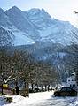 Feb 10, 1968 - Zugspitze (9700' - highest peak in Germany).<br />View from the train station at the base of the peak.