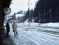 Feb 16, 1968 - Kitzbühl, Austria.<br />Gerd and Jack waiting for train for Innsbruck.
