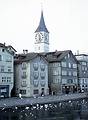 Feb 24, 1968 - Zurich, Switzerland.<br />St. Peter's church tower with largest clock in Europe with a diameter of 28.5'.