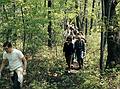May 25, 1968 - Murray Hill Canoe Club hike along the Appalachian Trail to Sunfish Pond, New Jersey.<br />Dave leading the pack with Barbara and Bucky close behind.