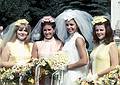 June 29, 1968 - John and Diane's wedding, Waymouth, Massachusetts.<br />Diane with bridesmaids, including John's sister Brigite on the left.