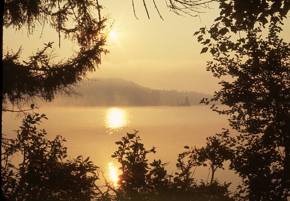 Sept 1, 1968 - St. Regis Pond area in the Adirondacks, New York.<br />Murray Hill Canoe Club trip with Frank Kutyna as my guest and canoeing partner.<br />St. Regis Pond early in the morning.