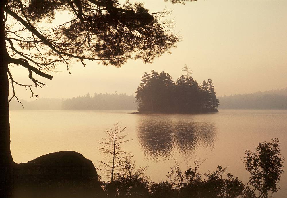 Sept 1, 1968 - St. Regis Pond area in the Adirondacks, New York.<br />Murray Hill Canoe Club trip with Frank Kutyna as my guest and canoeing partner.<br />St. Regis Pond early in the morning.