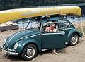 Sept 1, 1968 - St. Regis Pond area in the Adirondacks, New York.<br />Murray Hill Canoe Club trip with Frank Kutyna as my guest and canoeing partner.<br />Egils and his VW at the shore of Upper St. Regis Lake.
