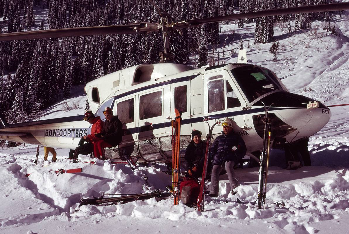 Jan 1, 1974 - Bugaboos, British Columbia, Canada.<br />Canadian Mountain Holiday helicopter skiing in the Bugaboos.