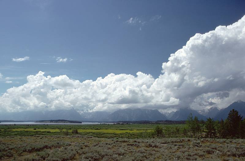 August 14, 1979 - Grand Teton National Park, Wyoming.<br />View of theTeton Range from Jackson Lake Lodge.