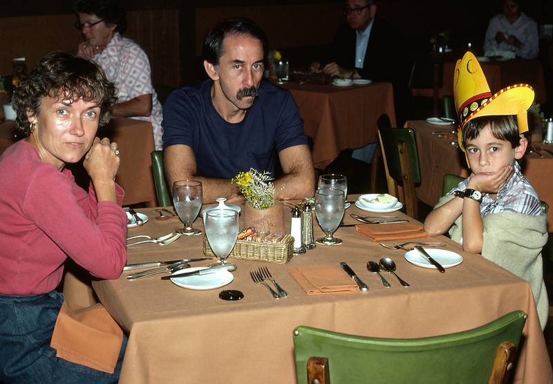 August 14, 1979 - Grand Teton National Park, Wyoming.<br />Baiba, Ronnie, and Julian in the Jackson Lake Lodge Restaurant.