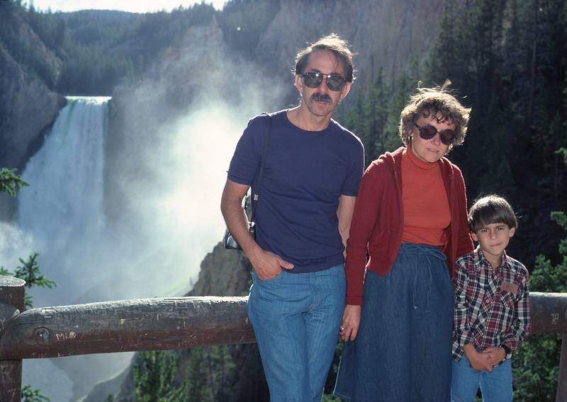 August 15, 1979 - Yellowstone National Park, Wyoming.<br />Ronnie, Baiba, Julian at Red Rock Point.