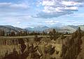 August 15, 1979 - Yellowstone National Park, Wyoming.<br />Rim of the Grand Canyon of the Yellowstone and beyond.