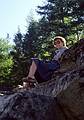 August 17, 1979 - Glacier National Park, Montana.<br />Baiba at McDonald Falls.