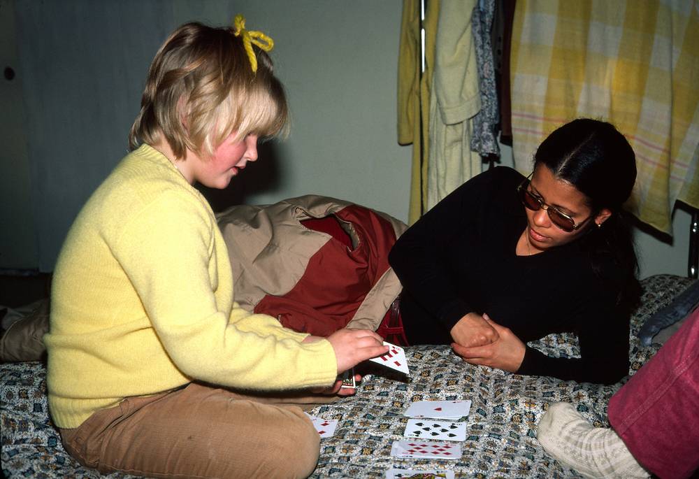 Feb. 21, 1981 - Gloucester, Massachusetts.<br />Juris' 38th birthday celebration.<br />Laila and Nancy.