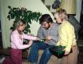 Feb. 21, 1981 - Gloucester, Massachusetts.<br />Juris' 38th birthday celebration.<br />Krista, Juris, and Laila.