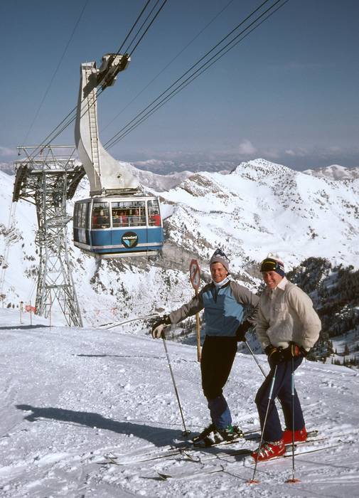 March 7, 1981 - Snowbird, Utah.<br />Dave and Jim.