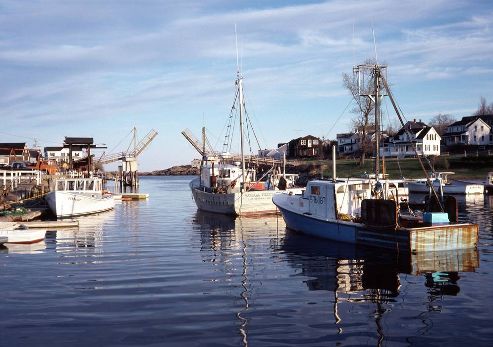 April 12, 1981 - Ogunquit, Maine.<br />Perkins Cove.