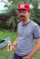 July 18, 1981 - Connecticut River, Vermont side.<br />MV Bell Labs Outing Club canoeing trip.<br />My canoeing partner Jim.