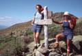 August 1, 1981 - Mt. Washington, White Mountains, New Hampshire.<br />Juris and Nancy at junction of Jewell and Appalachian Trails.