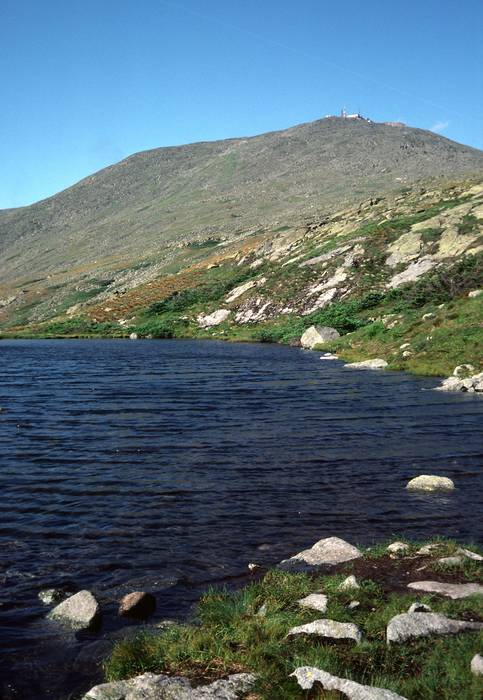 August 1, 1981 - Mt. Washington, White Mountains, New Hampshire.<br />One of the lakes of the Lakes of the Clouds with Mt. Washington in back.