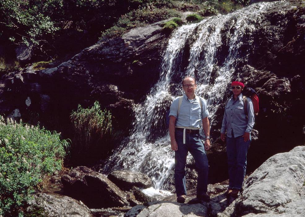 August 2, 1981 - Mt. Washington, White Mountains, New Hampshire.<br />Egils and Nancy off the Ammonoosac Ravine Trail.