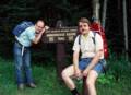 August 2, 1981 - Mt. Washington, White Mountains, New Hampshire.<br />Egils and Juris at the end of the hike.