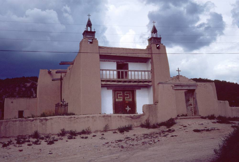 Sept. 13, 1981 - Las Trampas, New Mexico.<br />San Jose de Gracias: "NM's finest example of 17th century Spanish colonial architecture".