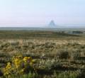Sept. 16, 1981 - Off US-160, Colorado, near Four Corners.<br />135mm shot of Ship Rock in New Mexico.