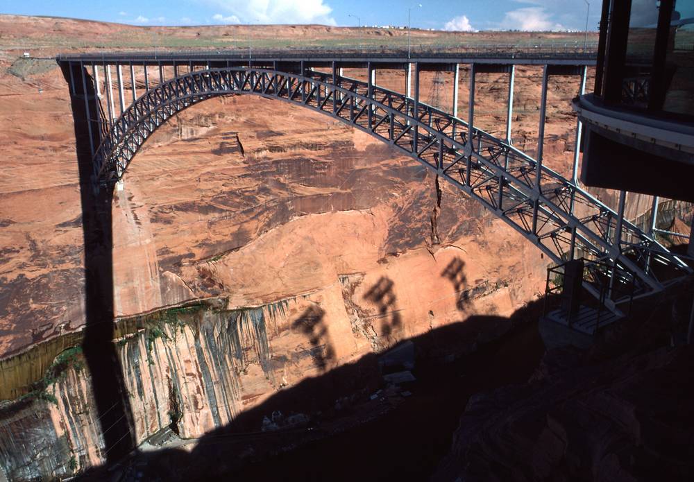 Sept. 16, 1981 - At Glen Canyon Dam, Page, Arizona.<br />US-89 bridge over the Colorado River.