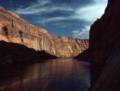 Sept. 16, 1981 - At Glen Canyon Dam, Page, Arizona.<br />The Colorado River on the downstream side of the dam.