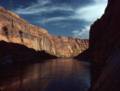 Sept. 16, 1981 - At Glen Canyon Dam, Page, Arizona.<br />The Colorado River on the downstream side of the dam.