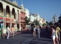 Oct. 7, 1981 - Disneyworld, Orlando, Florida.<br />Passing the time between work and flight back home.<br />Pete, Bryce, and John (waving) on the main street.