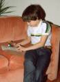 Dec. 24, 1981 - Baltimore, Maryland.<br />At Ronnie and Baiba's for Christmas.<br />Julian studying to solve Rubik's cube.