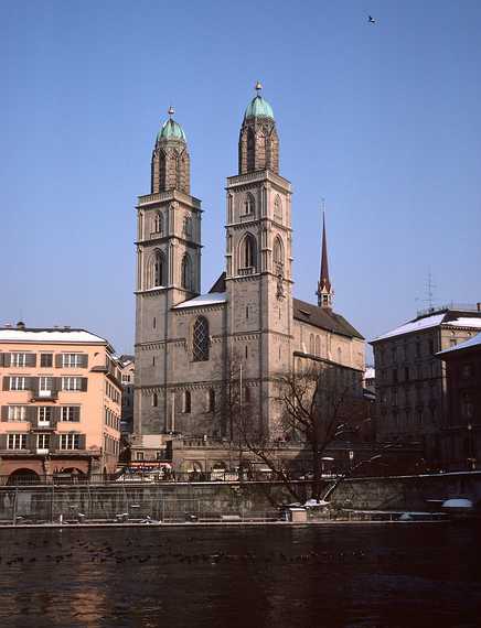 Feb. 27, 1982 - Zurich, Switzerland.<br />Grossmunster, one of the largest Romanesque churches in Switzerland.