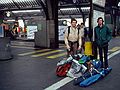 Feb. 28, 1982 - Zurich, Switzerland.<br />At the train station.<br />Dave and Dennis on the way to Zermatt.