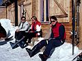 March 1, 1982 - Zermatt, Switzerland.<br />Oscar waiting for the lifts to open.