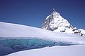 March 1, 1982 - Zermatt, Switzerland.<br />The Matterhorn above glacial ice.