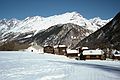 March 1, 1982 - Zermatt, Switzerland.<br />A group of houses and a small chapel near Furi.