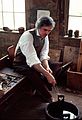 May 1, 1982 - Sturbridge Village, Massachusetts.<br />The village cobbler.