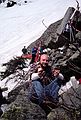 May 8, 1982 - Tuckerman Ravine on Mt. Washington, New Hampshire.<br />Barry at lunch rocks in the ravine.