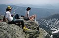 May 8, 1982 - Tuckerman Ravine on Mt. Washington, New Hampshire.<br />Mike and Leslie on Mt. Washington.