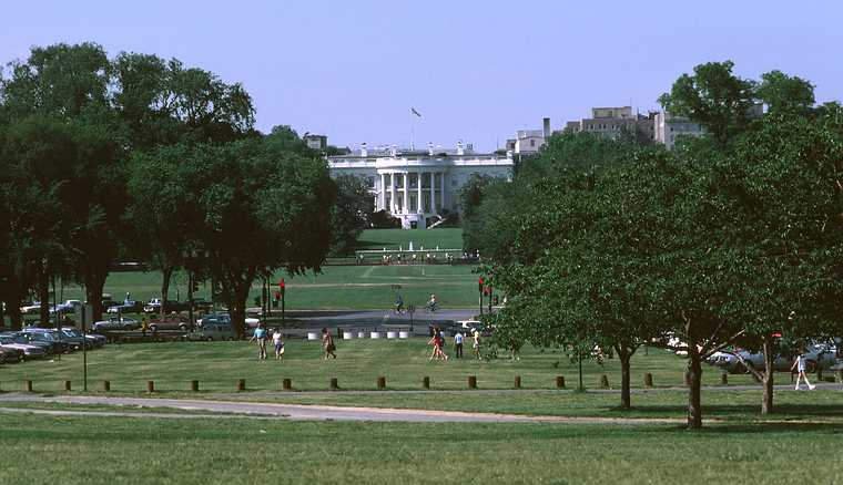 May 16, 1982 - Washington, DC.<br />White House seen from the Mall.