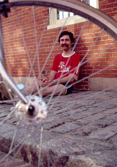 July 18, 1982 - Newburyport, Massachusetts.<br />Jim taking a break on the hottest day of the year.