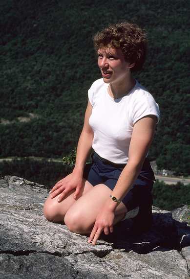 July 24, 1982 - Wildcat Ridge Trail, Pinkham Notch, New Hampshire.<br />Bell Labs Merrimack Valley Outing Club hike to Carter Notch AMC hut, NH.<br />Mary (Richard's sister visiting from England).