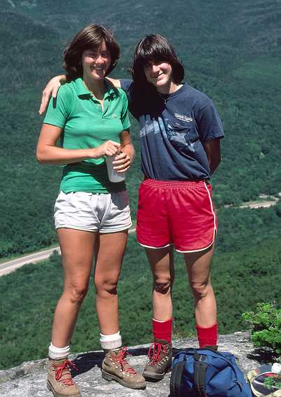 July 24, 1982 - Wildcat Ridge Trail, Pinkham Notch, New Hampshire.<br />Bell Labs Merrimack Valley Outing Club hike to Carter Notch AMC hut, NH.<br />Leslie and Vicky.