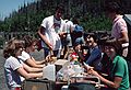 July 24, 1982 - Atop Wildcat Mountain, New Hampshire.<br />Bell Labs Merrimack Valley Outing Club hike to Carter Notch AMC hut, NH.<br />Susan, Mary, Fred, Kevin, Vicki and Leslie, Todd.