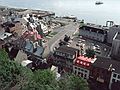 August 13, 1982 - Quebec City, Quebec, Canada.<br />Lower city and riverside from the chateau boardwalk.