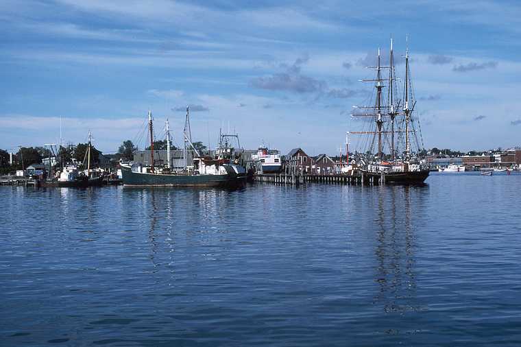 Oct. 3, 1982 - Cape Ann, Massachusetts.<br />Bicycling with Jim.<br />Gloucester harbor.