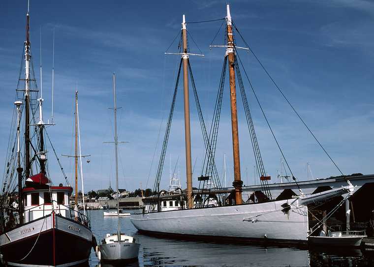 Oct. 3, 1982 - Cape Ann, Massachusetts.<br />Bicycling with Jim.<br />Gloucester harbor.