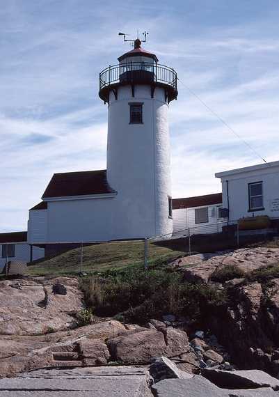 Oct. 3, 1982 - Cape Ann, Massachusetts.<br />Bicycling with Jim.<br />Lighthouse at Eastern Point, Gloucester.