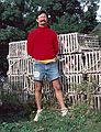 Oct. 3, 1982 - Cape Ann, Massachusetts.<br />Bicycling with Jim.<br />Jim Moss and lobster traps.