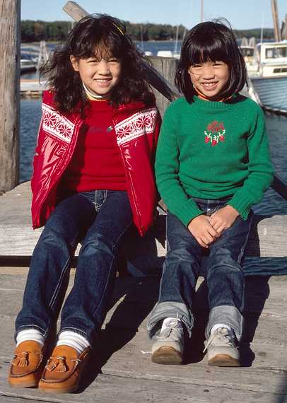 Oct. 10, 1982 - Freeport, Maine.<br />Allyson and China.