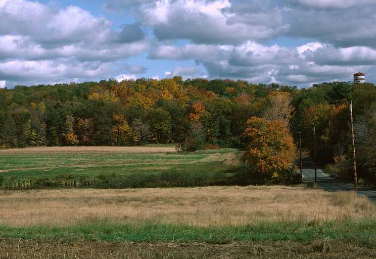 Oct. 16, 1982 - North Andover, Massachusetts.<br />Barker farm and Barker Street.<br />My house was just this side of the water tower.